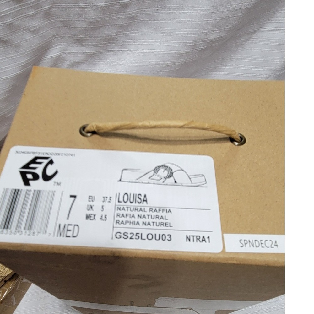 Gentle Souls Kenneth Cole Louisa Natural Raffia Slide Sandals Buckle GS25LOU03 7 - Picture 4 of 8